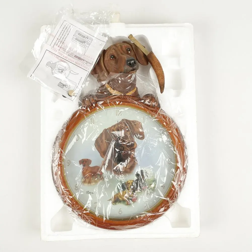 Bradford Exchange Dachshund Tail Waggin Tim Collector's Clock Linda Picken